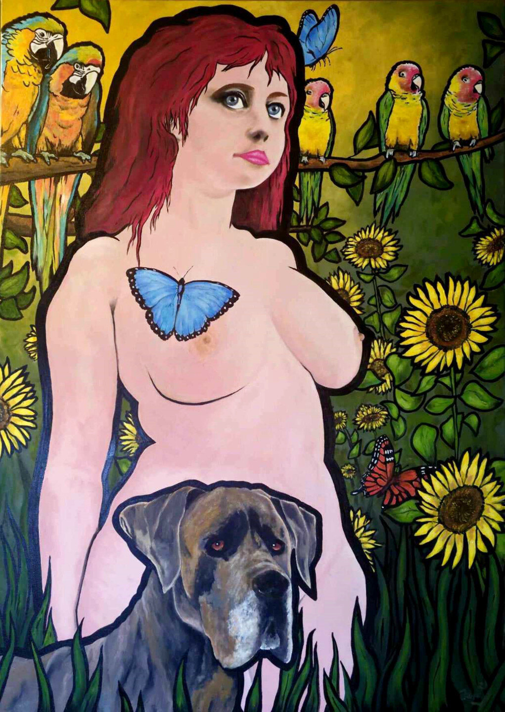 Lady with dog · Oil on canvas · 100 cm x 140 cm · 2024