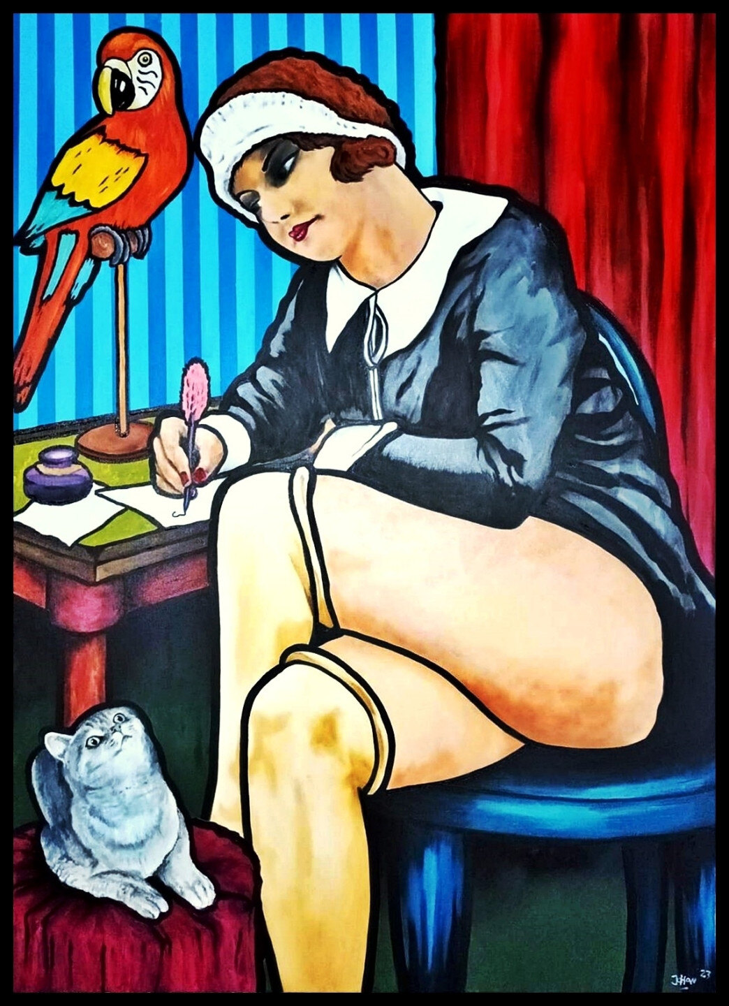 Lady at the writing desk · Oil on canvas · 160 cm x 100 cm · 2022