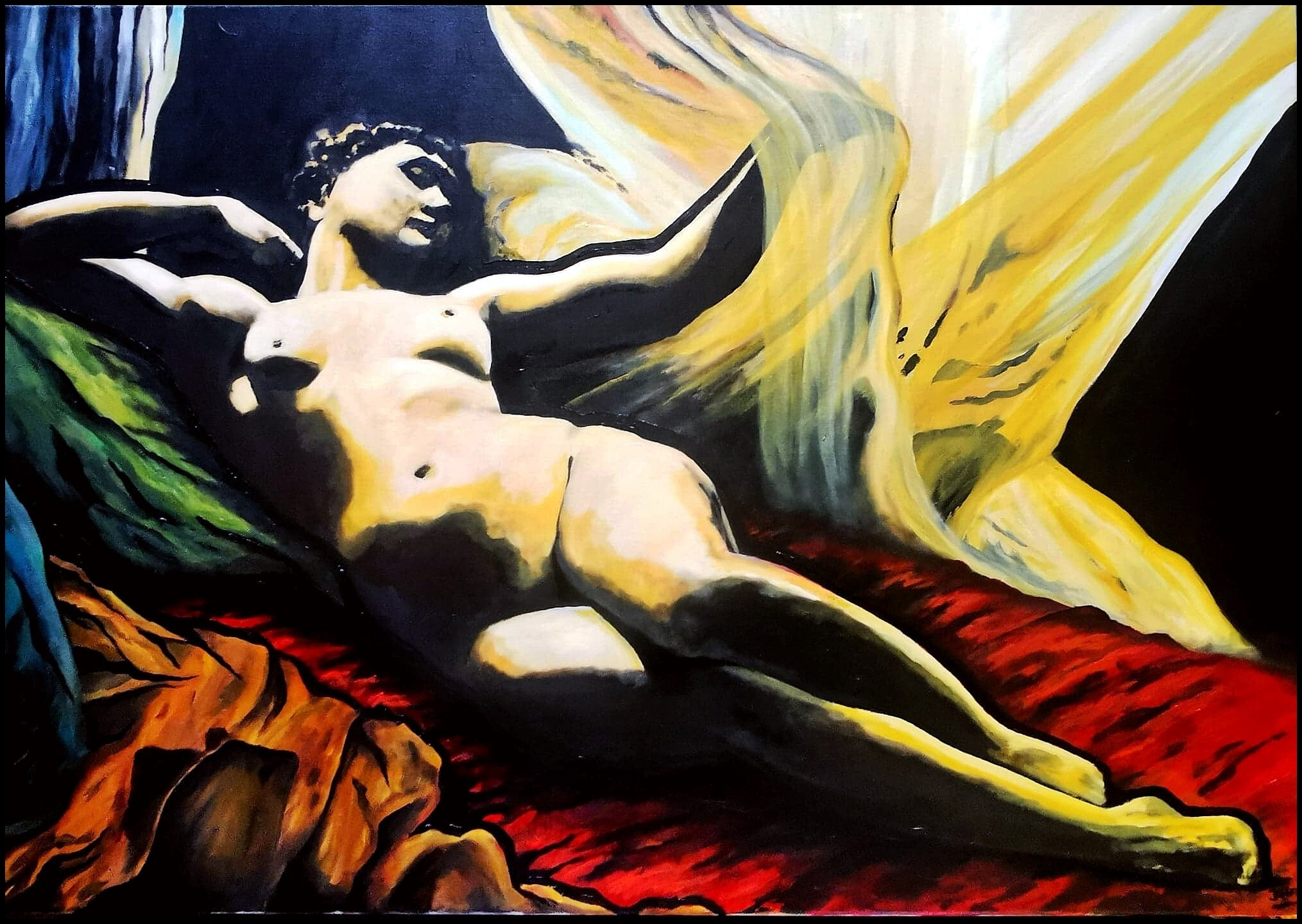 Nude lady on bed · Oil on canvas · 140 cm x 90 cm · 2021