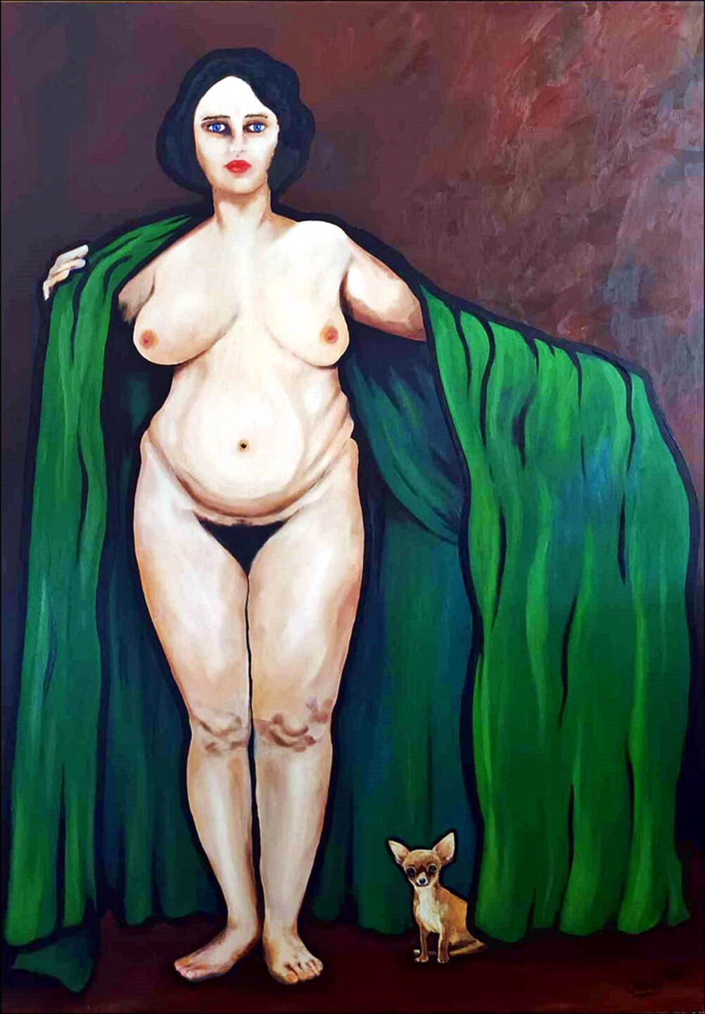 Lady with green cloth · Oil on canvas · 180 cm x 100 cm · 2022
