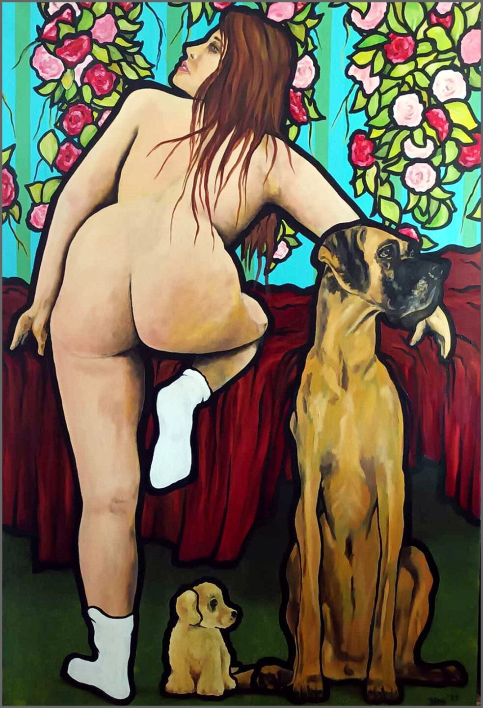 Lady with white socks · Oil on canvas · 160 cm x 100 cm · 2023